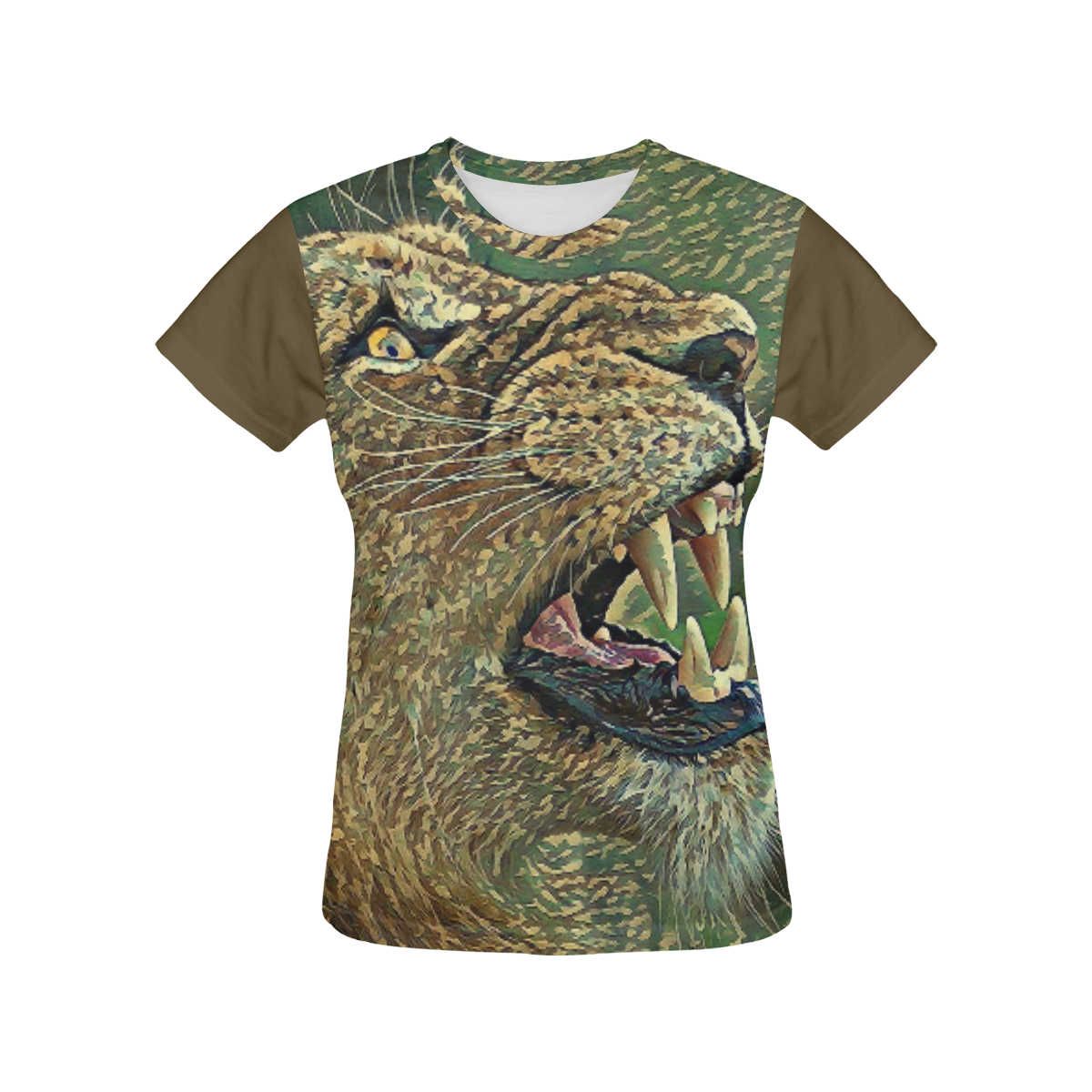 CAMOUFLAGE LION OR LIONESS All Over Print T-Shirt for Women (USA Size) (Model T40)