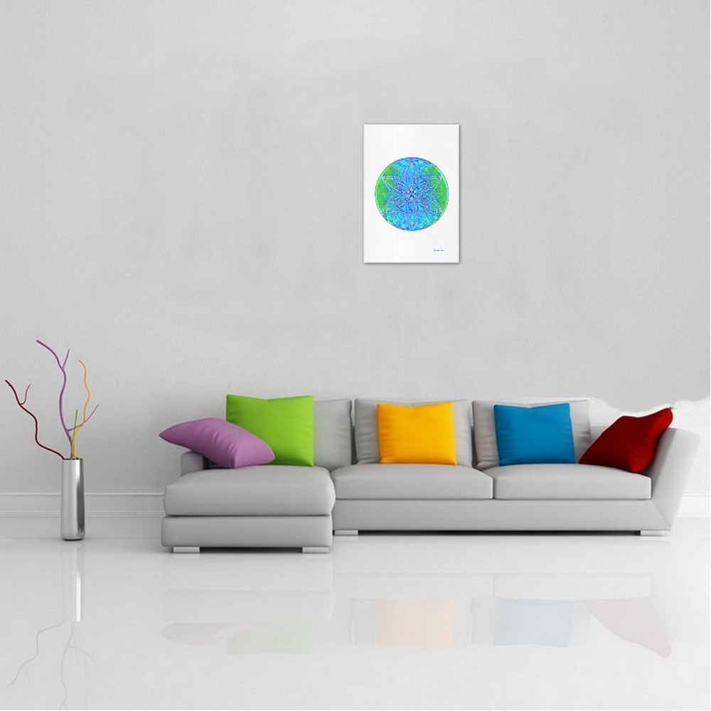 protection in nature colors-teal, blue and green Art Print 13‘’x19‘’