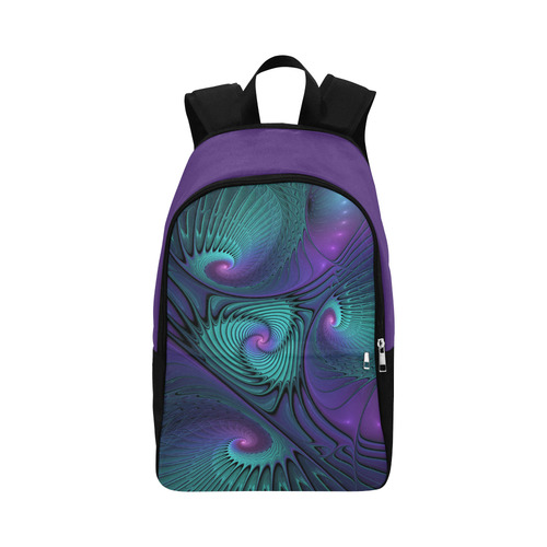 Purple meets Turquoise modern abstract Fractal Art Fabric Backpack for Adult (Model 1659)
