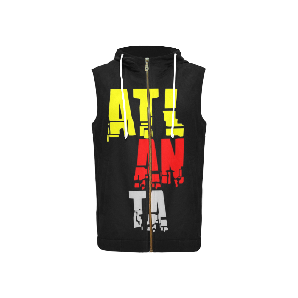 Atlanta by Artdream All Over Print Sleeveless Zip Up Hoodie for Women (Model H16)