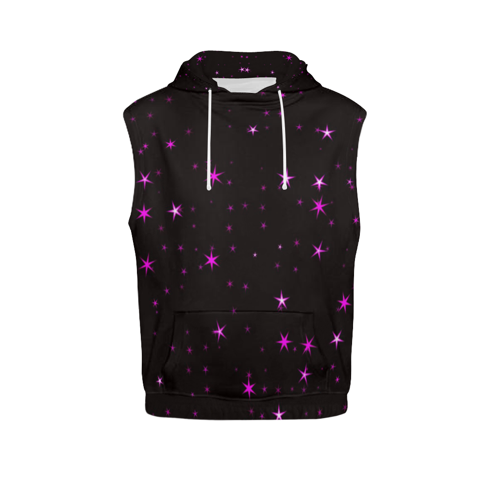 Awesome allover Stars 02D by FeelGood All Over Print Sleeveless Hoodie for Women (Model H15)