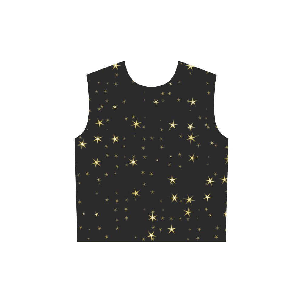 Awesome allover Stars 02A by FeelGood All Over Print Sleeveless Hoodie for Women (Model H15)