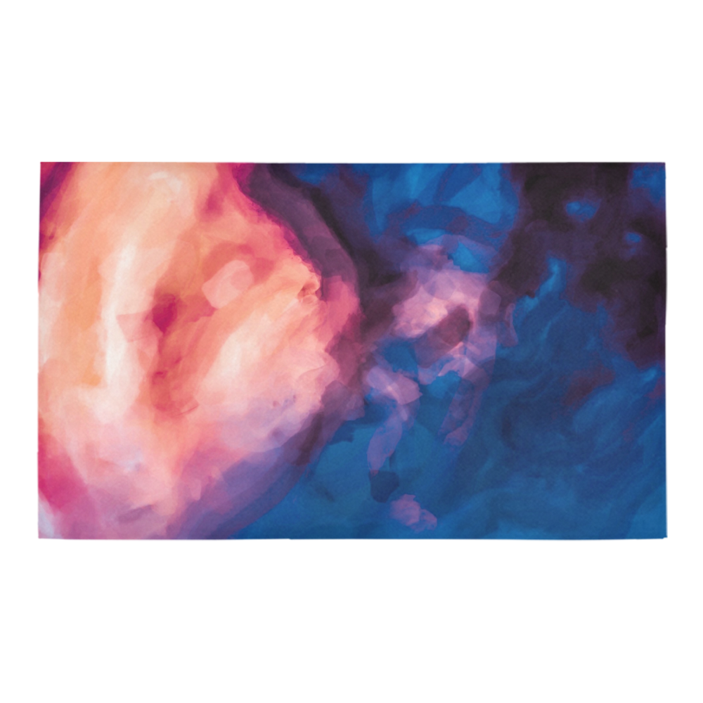 psychedelic milky way splash painting texture abstract background in red purple blue Azalea Doormat 30" x 18" (Sponge Material)