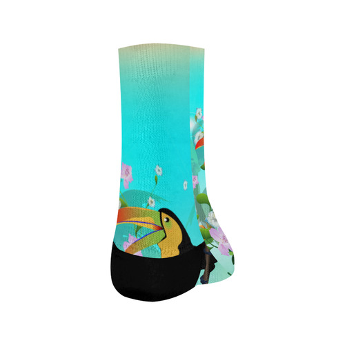 Cute toucan with flowers Crew Socks