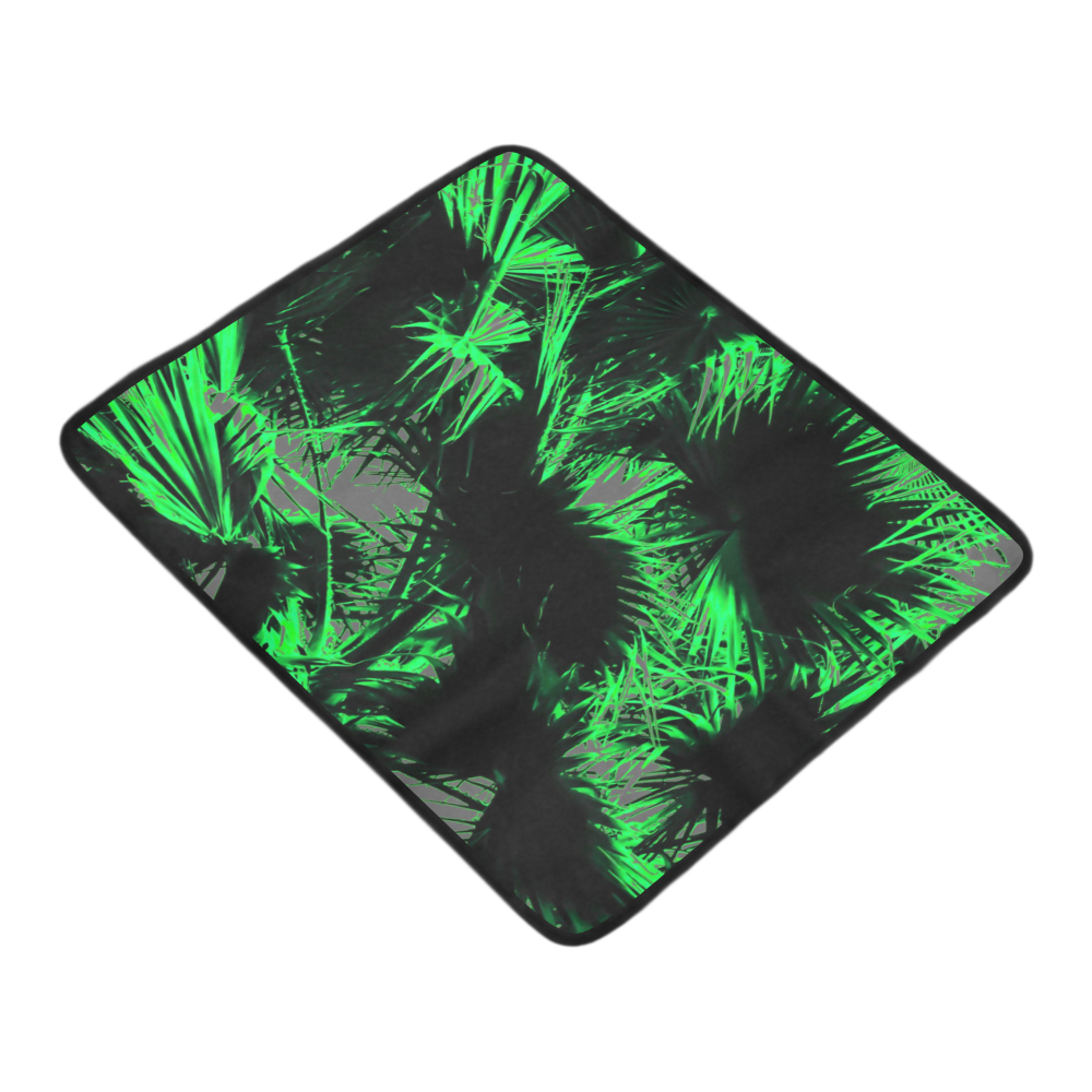 green palm leaves texture abstract background Beach Mat 78"x 60"