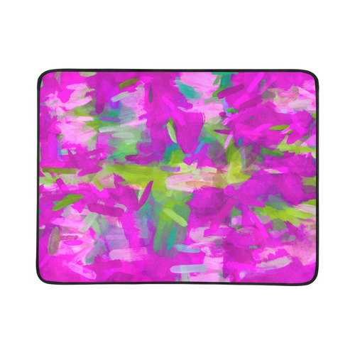 splash painting abstract texture in purple pink green Beach Mat 78"x 60"