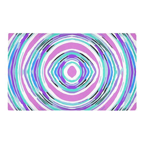 psychedelic graffiti circle pattern abstract in pink blue purple Azalea Doormat 30" x 18" (Sponge Material)