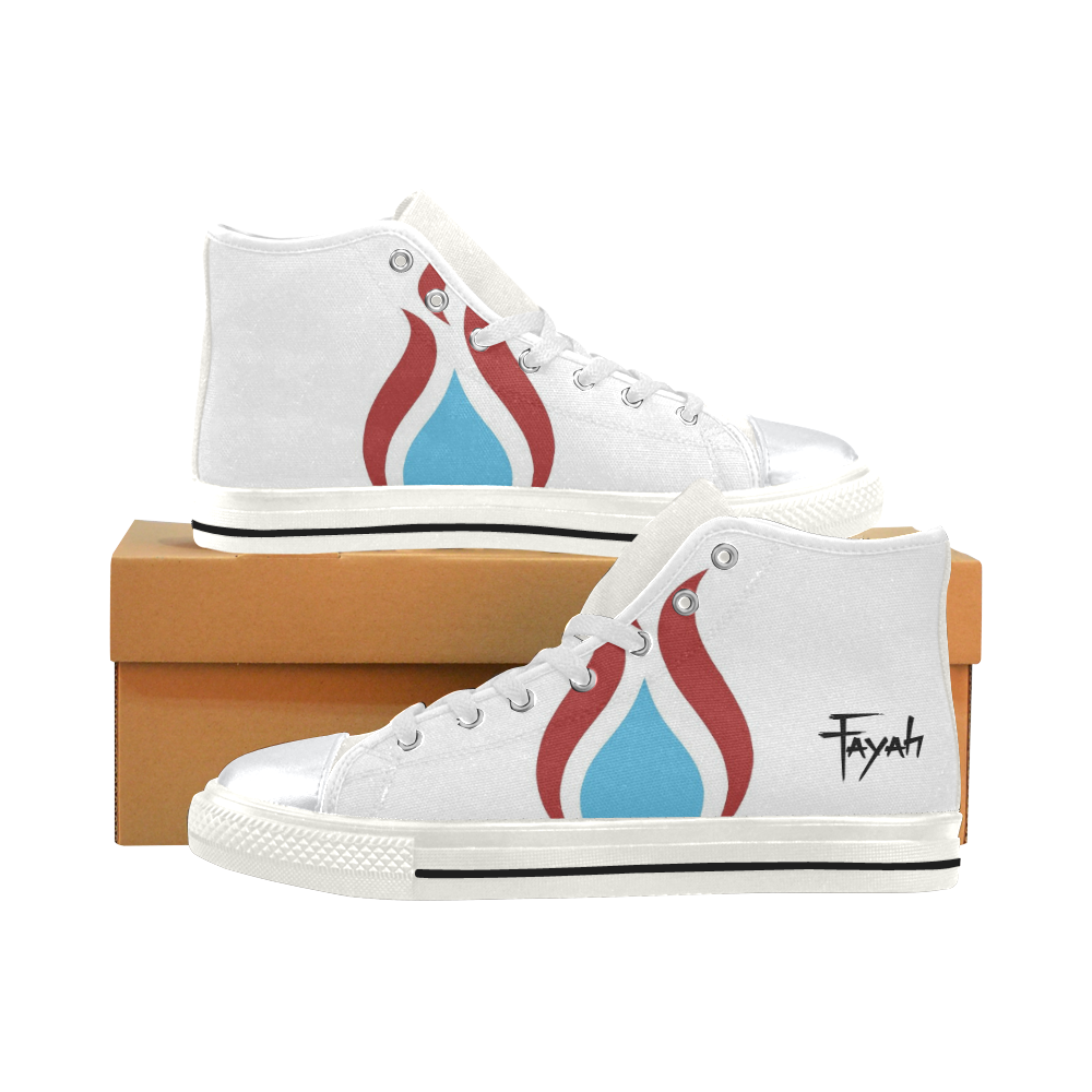 Fayah Fit White High Top Canvas Shoes for Kid (Model 017)