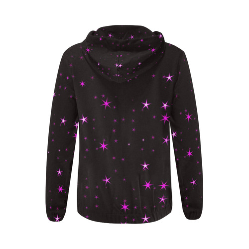 Awesome allover Stars 02D by FeelGood All Over Print Full Zip Hoodie for Women (Model H14)