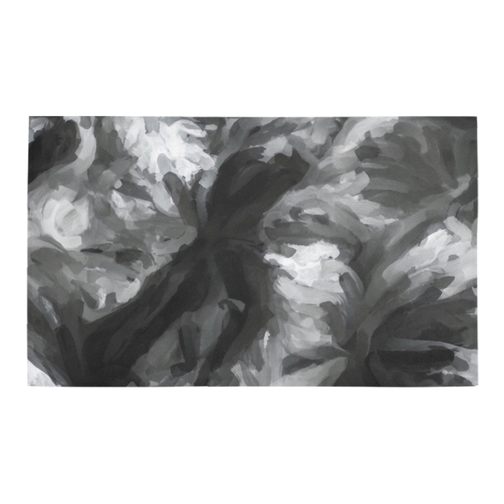 camouflage abstract painting texture background in black and white Azalea Doormat 30" x 18" (Sponge Material)
