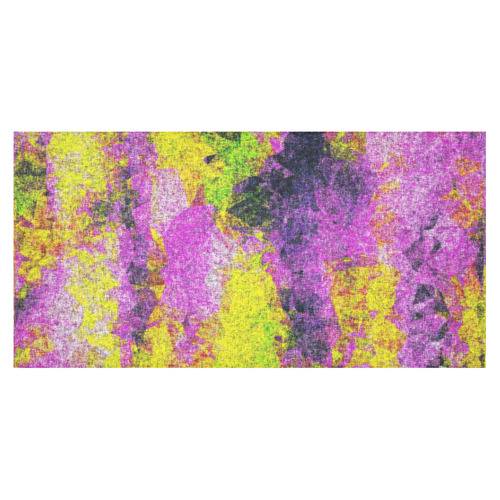 vintage psychedelic painting texture abstract in pink and yellow with noise and grain Cotton Linen Tablecloth 60"x120"