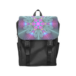 Mandala From Center Colorful Fractal Art With Pink Casual Shoulders Backpack (Model 1623)