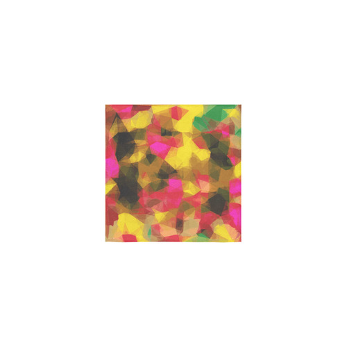psychedelic geometric polygon shape pattern abstract in pink yellow green Square Towel 13“x13”