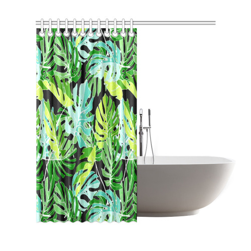 Tropical Leaves Floral Pattern Shower Curtain 69