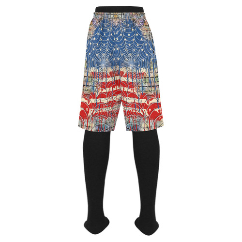 Men's USA Flag Drip Print Shorts Men's Swim Trunk (Model L21)