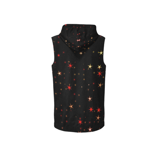 Awesome allover Stars 02B by FeelGood All Over Print Sleeveless Zip Up Hoodie for Women (Model H16)