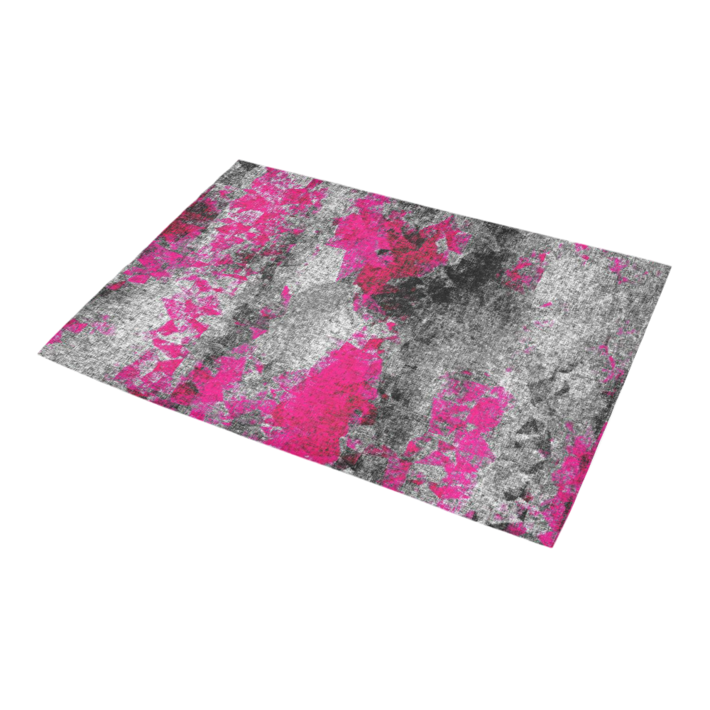 vintage psychedelic painting texture abstract in pink and black with noise and grain Azalea Doormat 24" x 16" (Sponge Material)