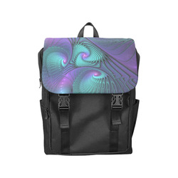 Purple meets Turquoise modern abstract Fractal Art Casual Shoulders Backpack (Model 1623)