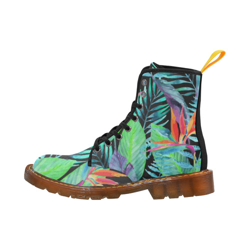 Tropical Bird of Paradise Floral Watercolor Martin Boots For Women Model 1203H