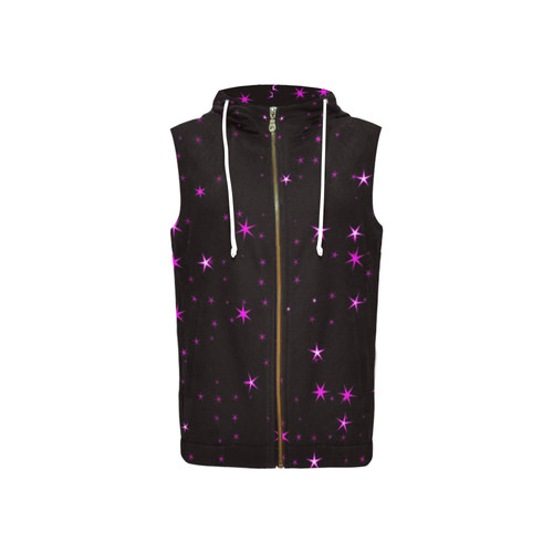 Awesome allover Stars 02D by FeelGood All Over Print Sleeveless Zip Up Hoodie for Women (Model H16)