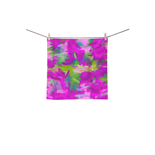 splash painting abstract texture in purple pink green Square Towel 13“x13”