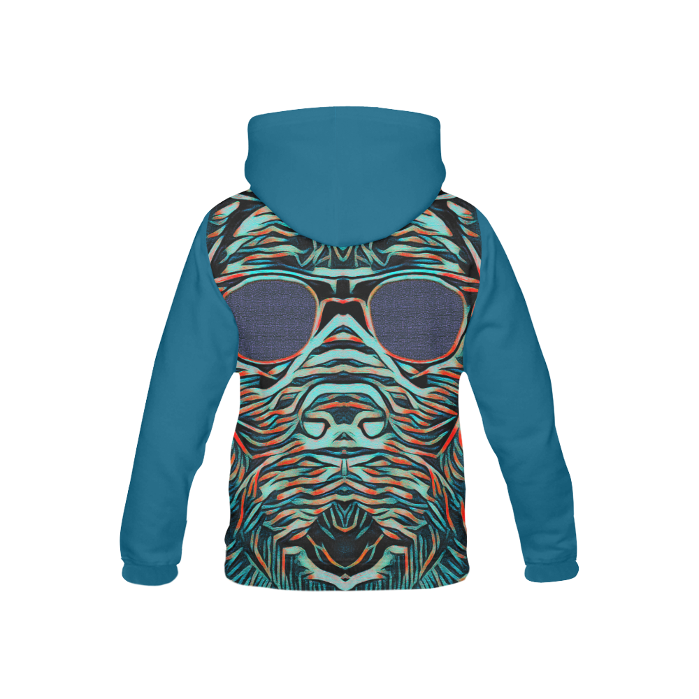DOG WITH SUNGLASS All Over Print Hoodie for Kid (USA Size) (Model H13)