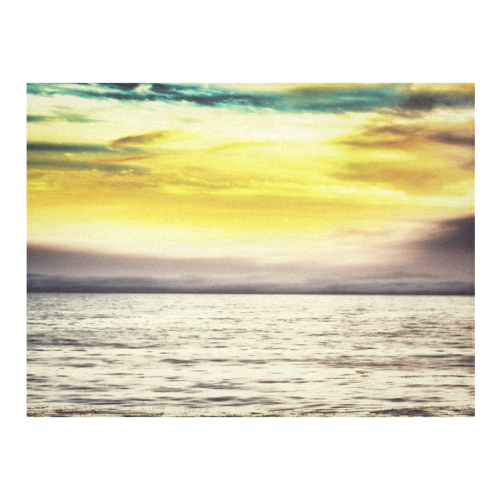 cloudy sunset sky with ocean view Cotton Linen Tablecloth 52"x 70"