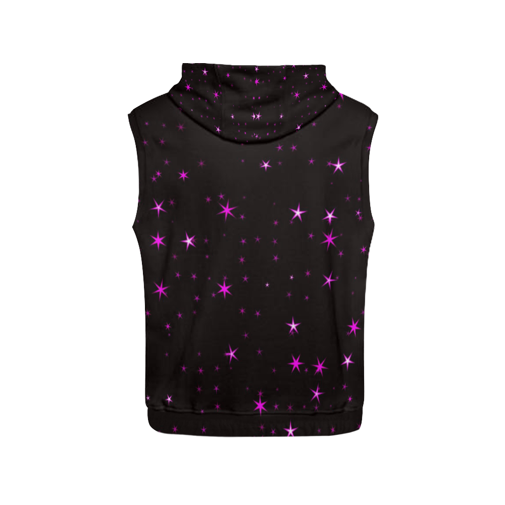Awesome allover Stars 02D by FeelGood All Over Print Sleeveless Hoodie for Women (Model H15)