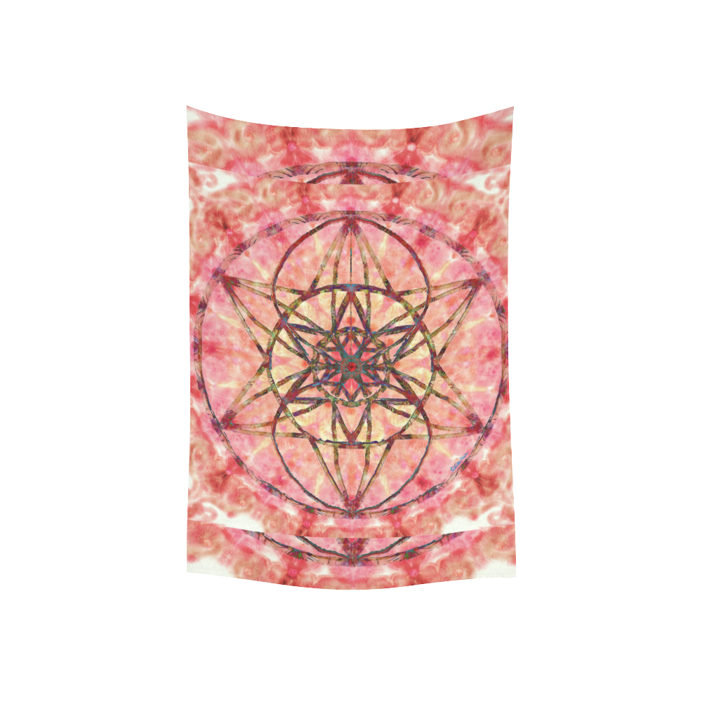 protection- vitality and awakening by Sitre haim Cotton Linen Wall Tapestry 40"x 60"