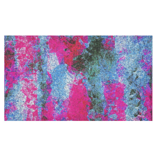 vintage psychedelic painting texture abstract in pink and blue with noise and grain Cotton Linen Tablecloth 60"x 104"