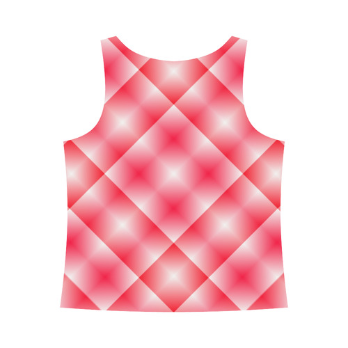 Pink and White Tartan Plaid All Over Print Tank Top for Women (Model T43)