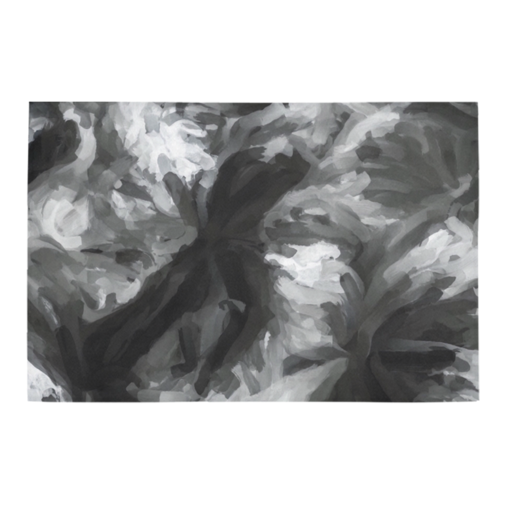 camouflage abstract painting texture background in black and white Azalea Doormat 24" x 16" (Sponge Material)
