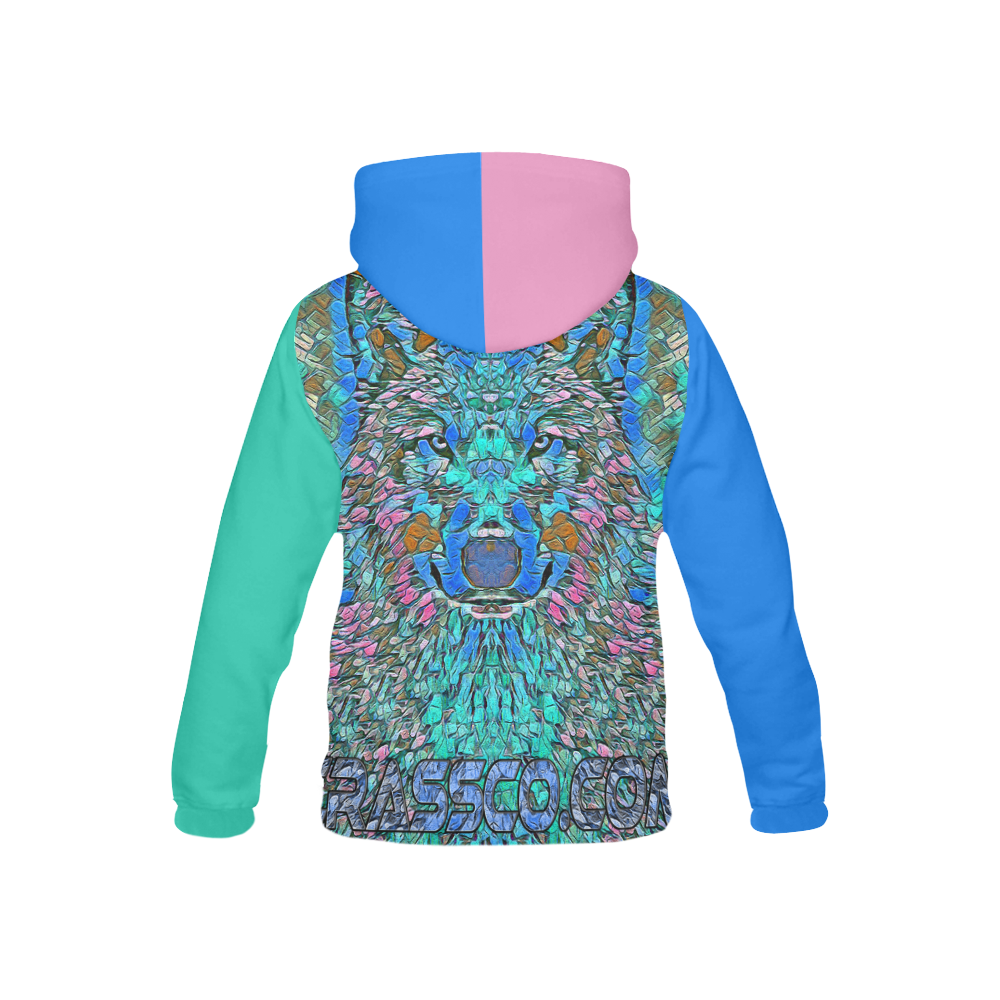 WOLF MULTICOLOR KIDS All Over Print Hoodie for Kid (USA Size) (Model H13)