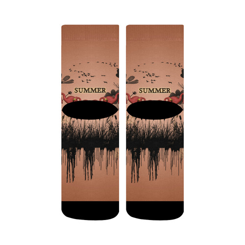 Summer design with flamingo Crew Socks