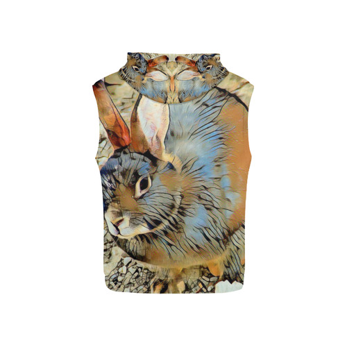 Impressive Animal - Bunny by JamColors All Over Print Sleeveless Hoodie for Kid (Model H15)