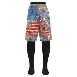 Men's Shorts USA Skeleton Guitar Flag Men's Swim Trunk (Model L21)