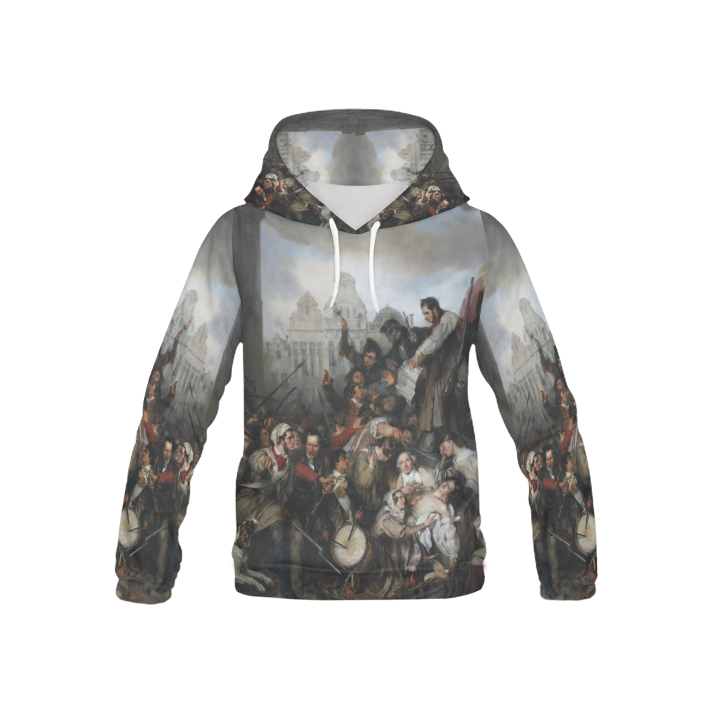Episode of the September Days 1830 (on the Grand P All Over Print Hoodie for Kid (USA Size) (Model H13)