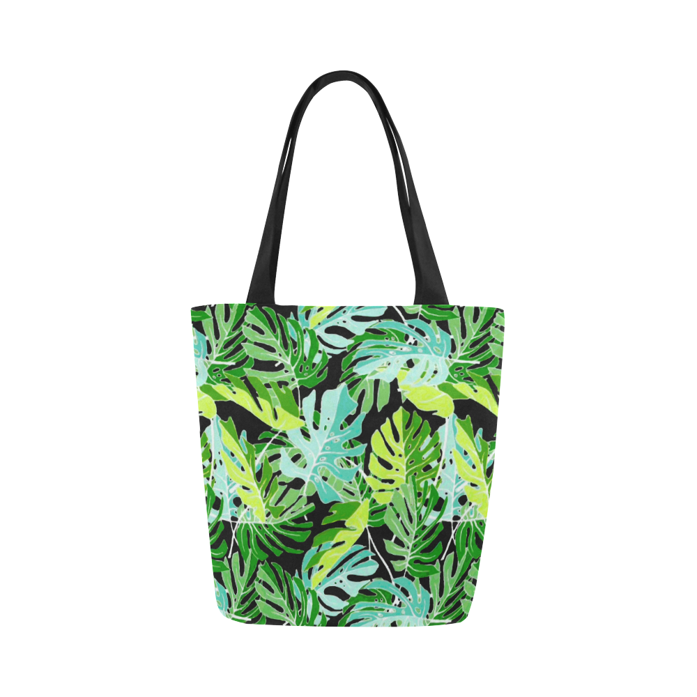 Tropical Leaves Floral Pattern Canvas Tote Bag (Model 1657) | ID: D1677365