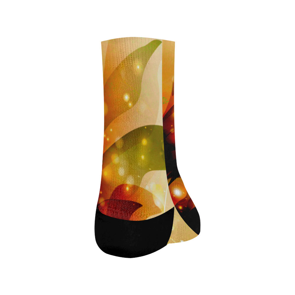 Awesome abstract flowers Crew Socks