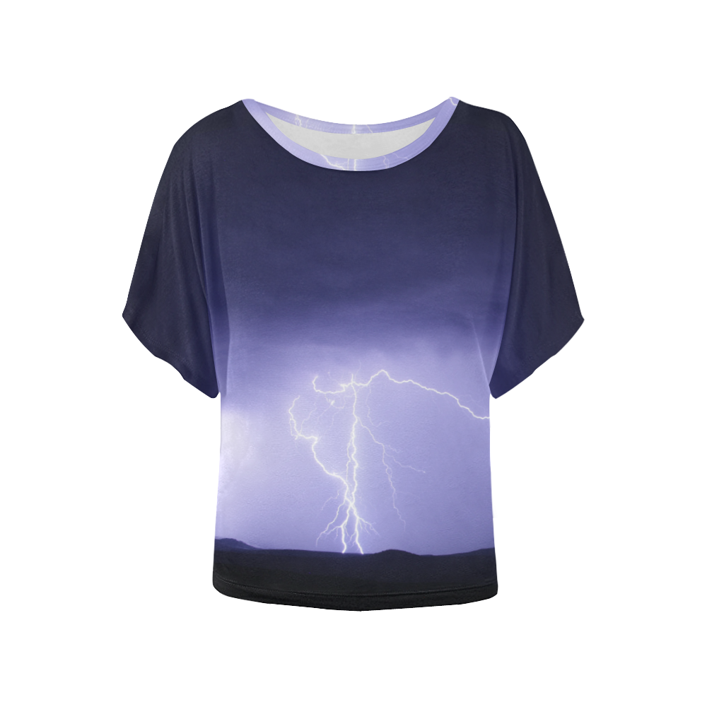 purple wrath Women's Batwing-Sleeved Blouse T shirt (Model T44)