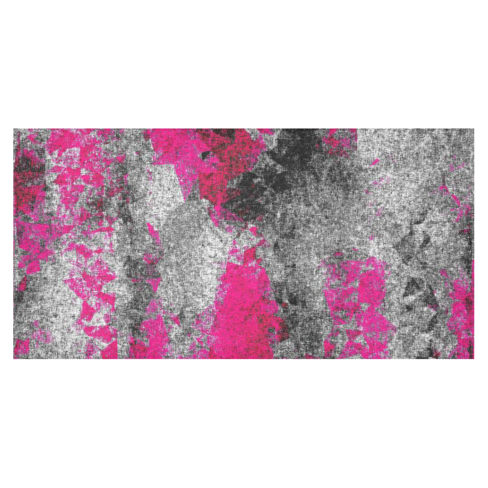 vintage psychedelic painting texture abstract in pink and black with noise and grain Cotton Linen Tablecloth 60"x120"