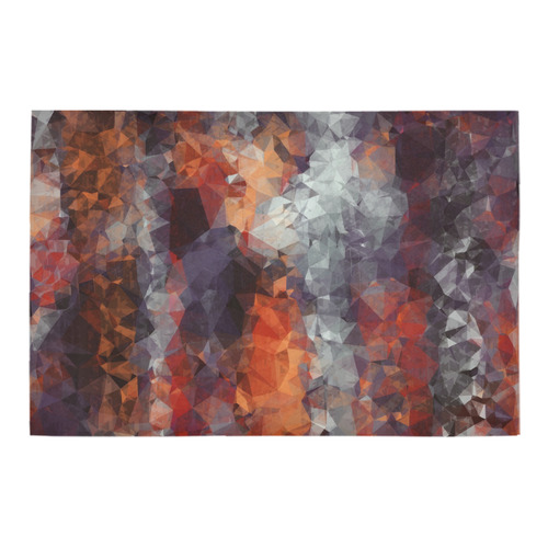 psychedelic geometric polygon shape pattern abstract in orange brown red black Azalea Doormat 24" x 16" (Sponge Material)