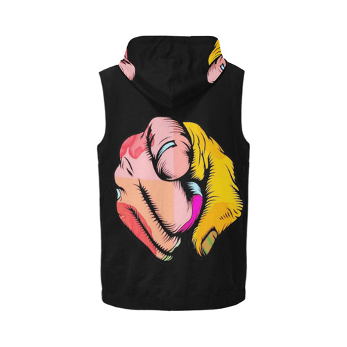 Wanted  by Popart Lover All Over Print Sleeveless Zip Up Hoodie for Men (Model H16)