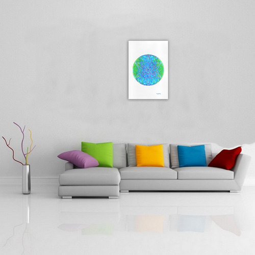 protection in nature colors-teal, blue and green Art Print 19‘’x28‘’