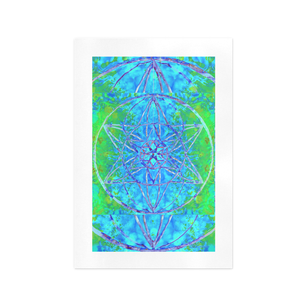 protection in nature colors-teal, blue and green Art Print 13‘’x19‘’