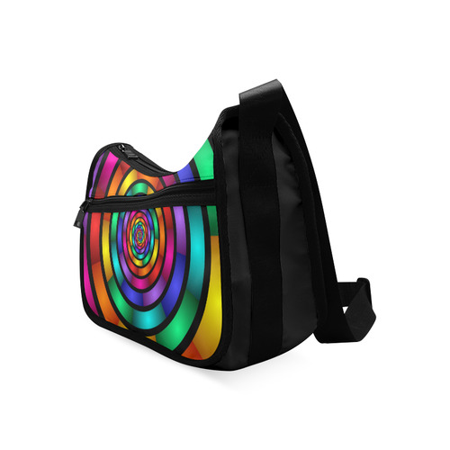 Round Psychedelic Colorful Modern Fractal Graphic Crossbody Bags (Model 1616)