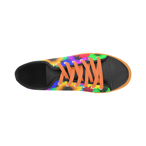 Neon Rainbow Pop Sunflowers Microfiber Leather Men's Shoes/Large Size (Model 031)