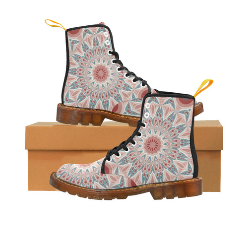 Modern Kaleidoscope Mandala Fractal Art Graphic Martin Boots For Women Model 1203H