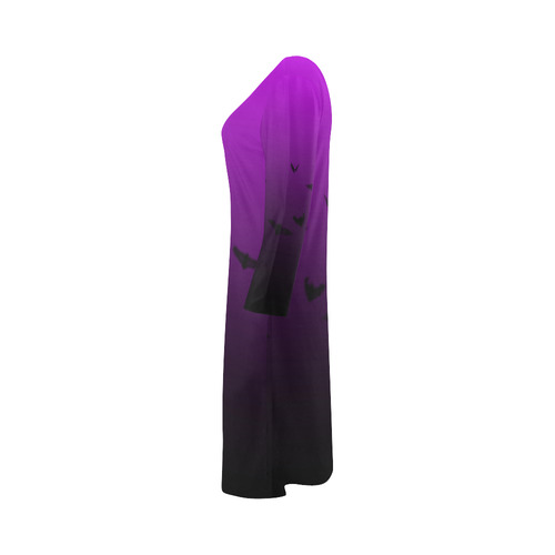 Purple Gothic Bat Bateau A-Line Skirt (D21)