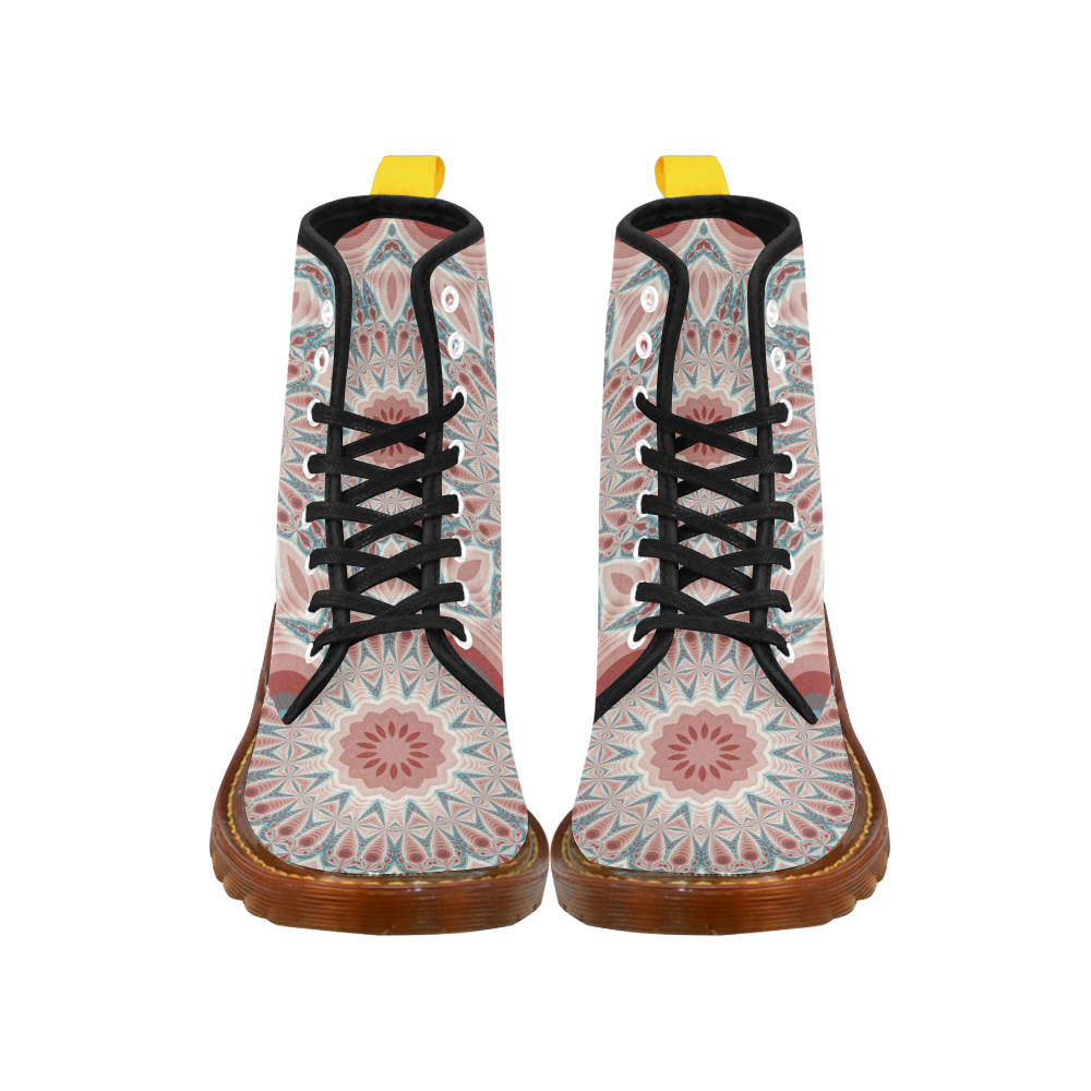 Modern Kaleidoscope Mandala Fractal Art Graphic Martin Boots For Women Model 1203H